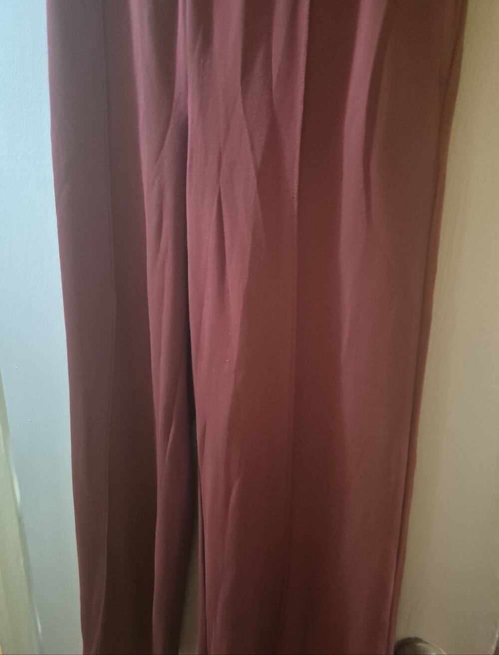 LOFT Outlet Maroon Wide-Leg Trousers